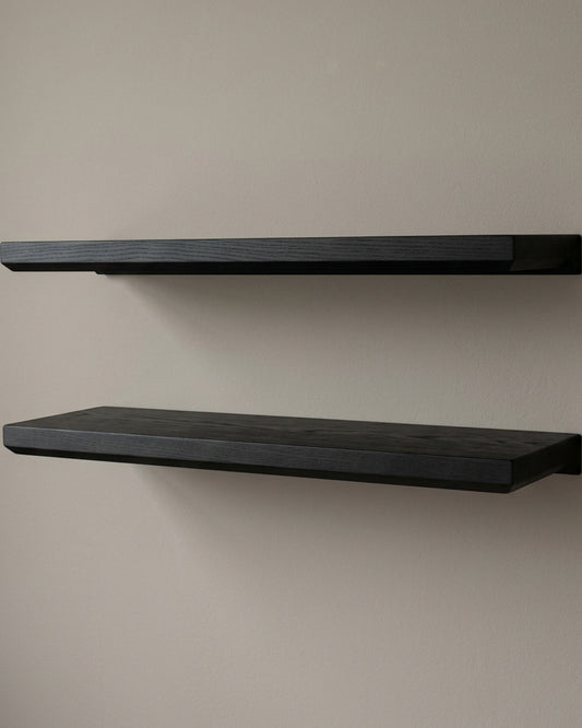 Zvun Black-Wax Ash Wall Shelves 45 × 15 cm Set of 2 - Lifestyle view