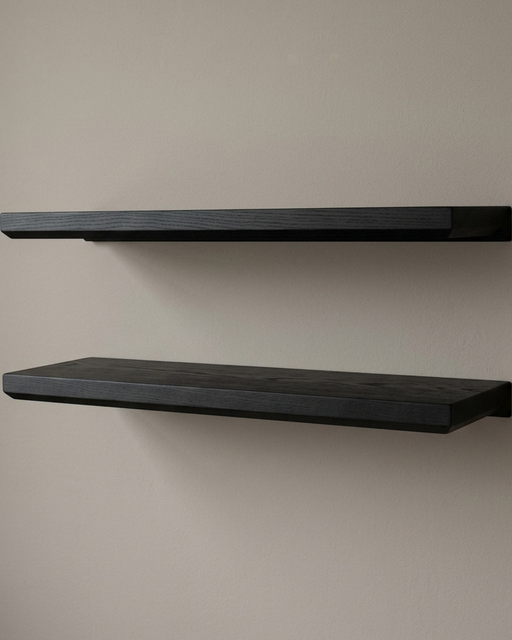 Zvun Black-Wax Ash Wall Shelves 45 × 15 cm Set of 2 - Lifestyle view