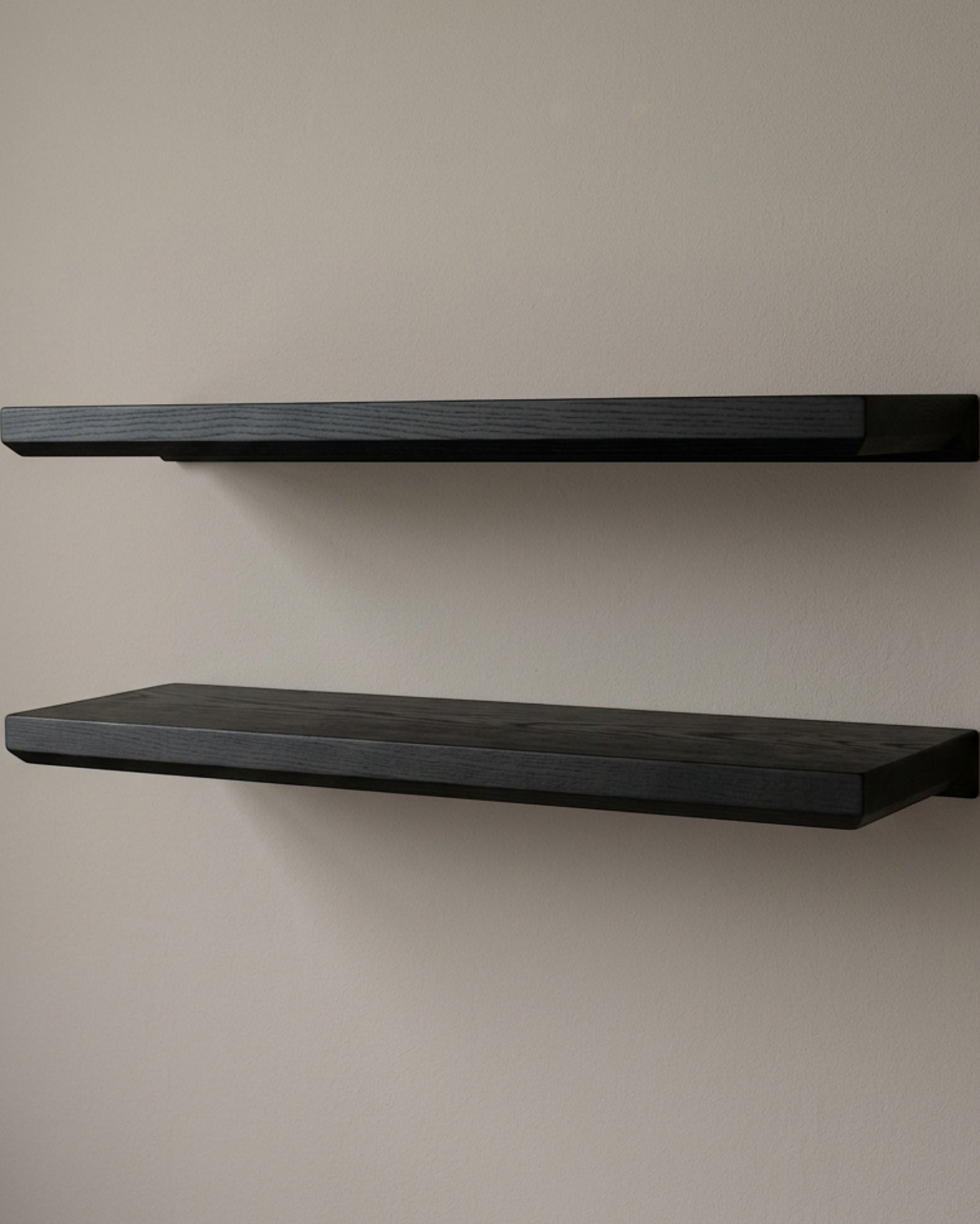 Zvun Black-Wax Ash Wall Shelves 45 × 15 cm Set of 2 - Lifestyle view