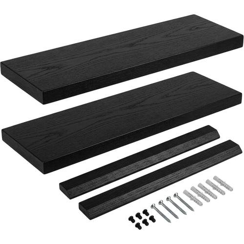 Zvun Black-Wax Ash Wall Shelves 45 × 15 cm Set of 2 - Product view