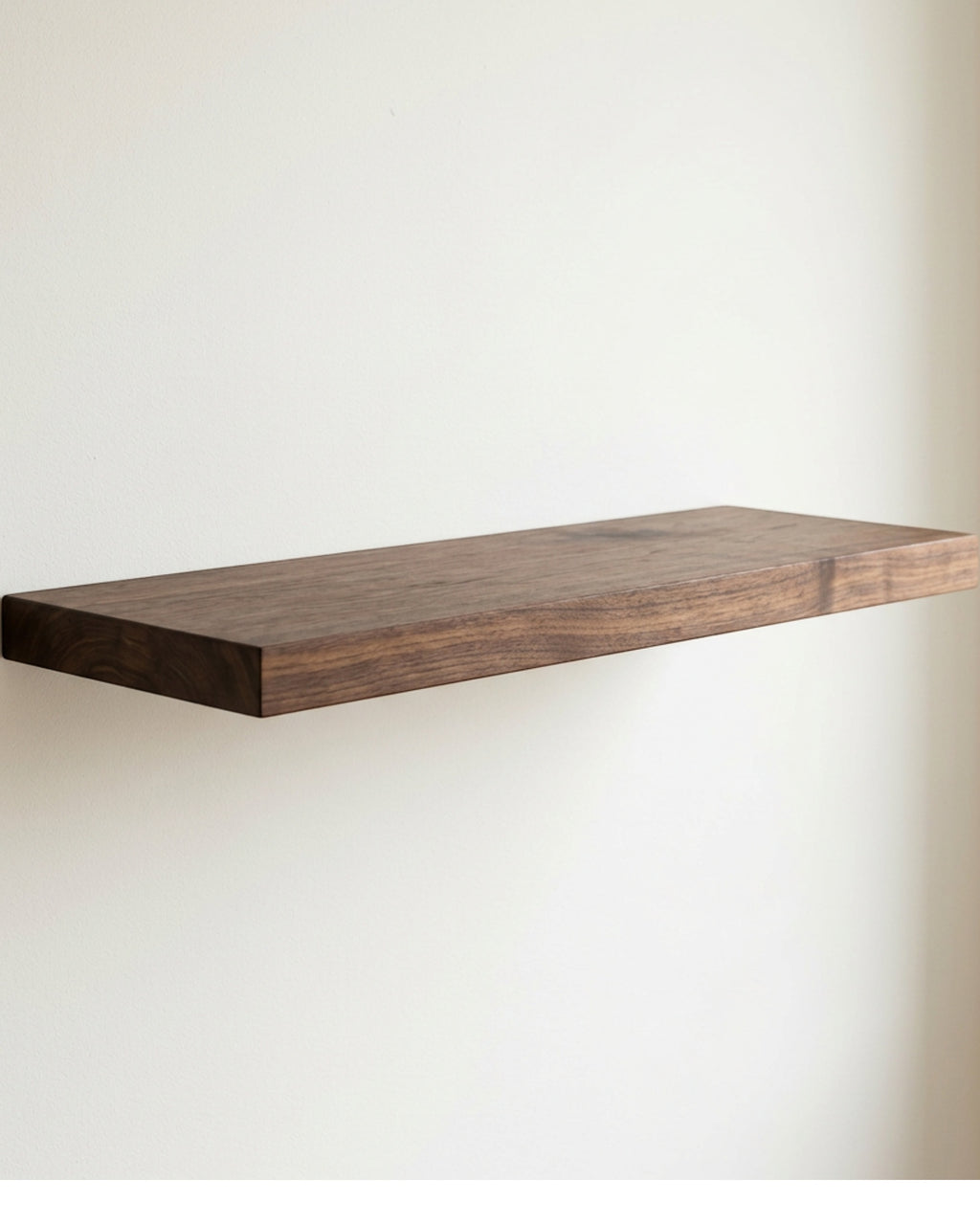 Zvun Solid Walnut Floating Shelf 60 × 20 cm Hidden Rod Bracket - Lifestyle view