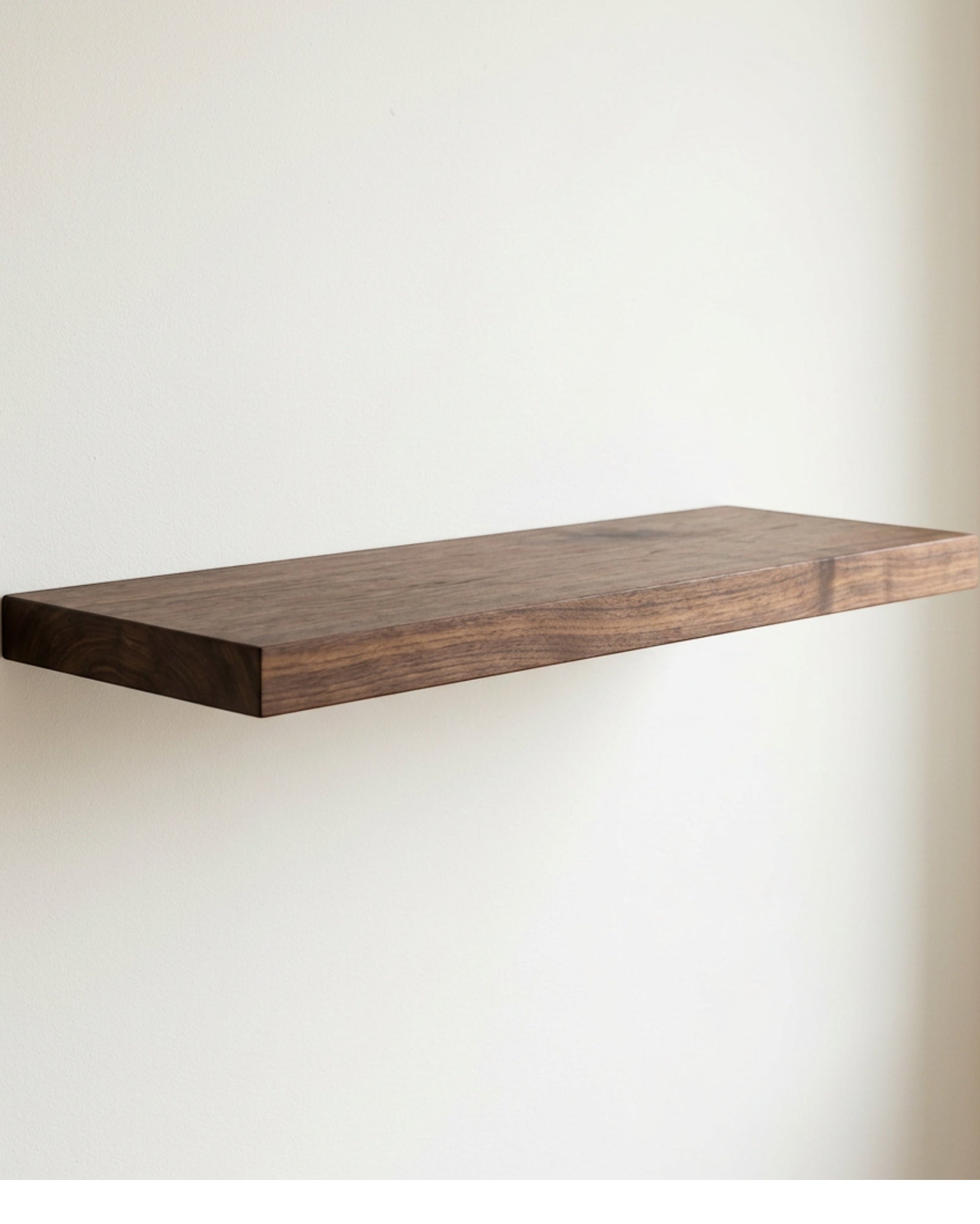 Zvun Solid Walnut Floating Shelf 60 × 20 cm Hidden Rod Bracket - Lifestyle view