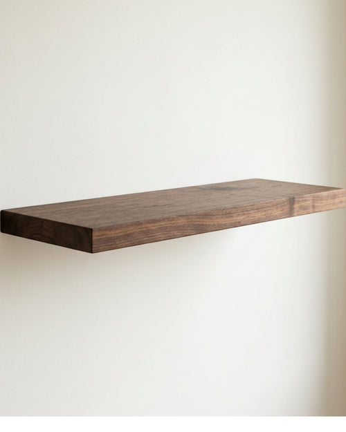 Zvun Solid Walnut Floating Shelf 60 × 20 cm Hidden Rod Bracket - Lifestyle view