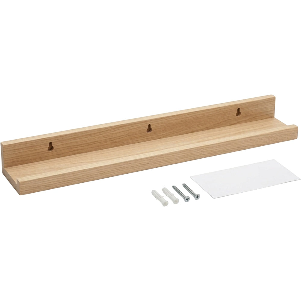 Zvun White Oak Picture Ledge 90 × 10 cm Raised Front Lip - Product view